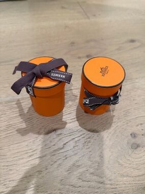 Hermes Twilly Boxes with Brown Ribbon